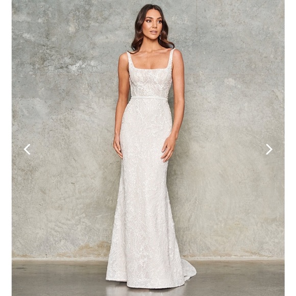 Jane Hill Airlie Wedding Gown - beaded - Size 8 and altered slightly to fit - Picture 1 of 6